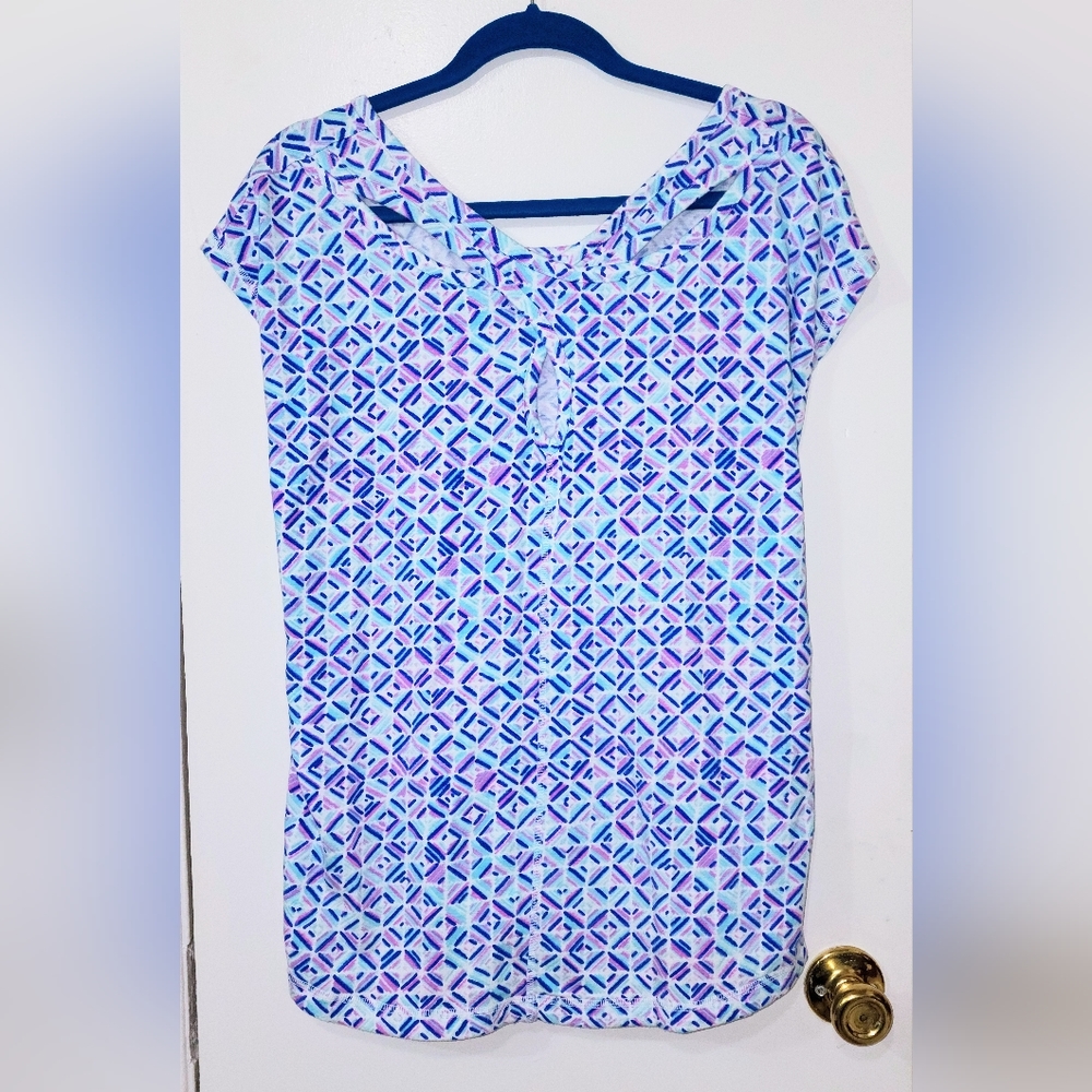 T By Talbots Size2x Geometric Shape 1/4 Sleeve Bl… - image 5